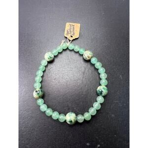 Green aventurine, and Hackmanite stretch bracelet 8 inch